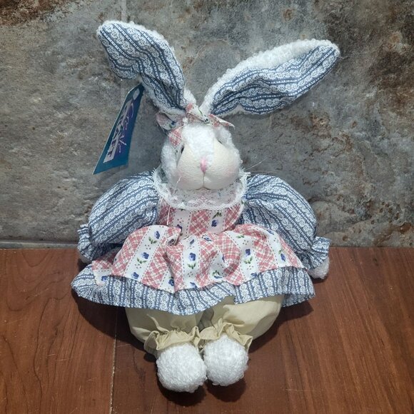 Create A Craft Stuffed Bunny Easter Rabbit Country Farm House 12" - Picture 5 of 14